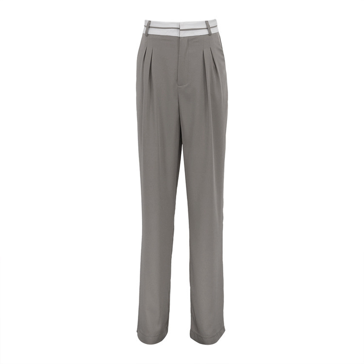 Slim mopping autumn long pants Casual pure suit pants