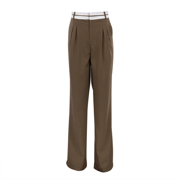 Slim mopping autumn long pants Casual pure suit pants