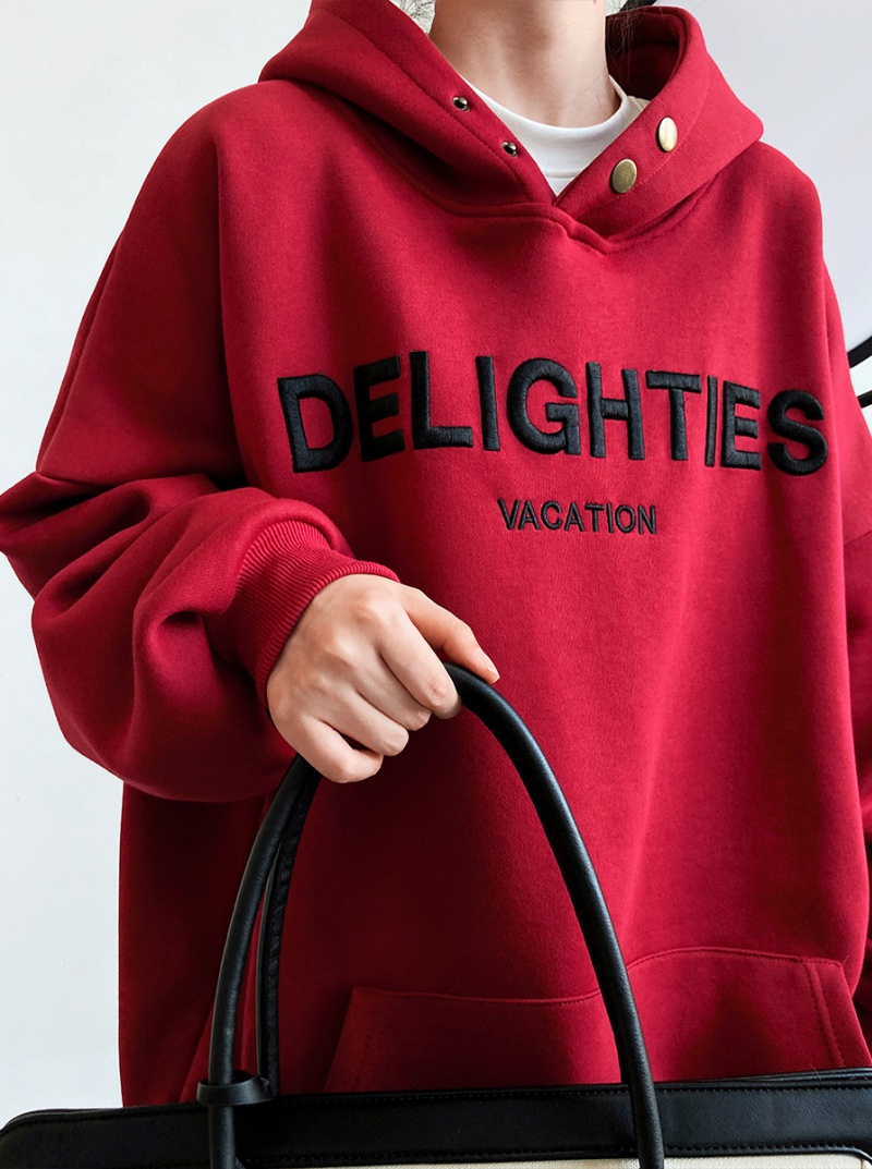 Letters loose hoodie hooded embroidery hat