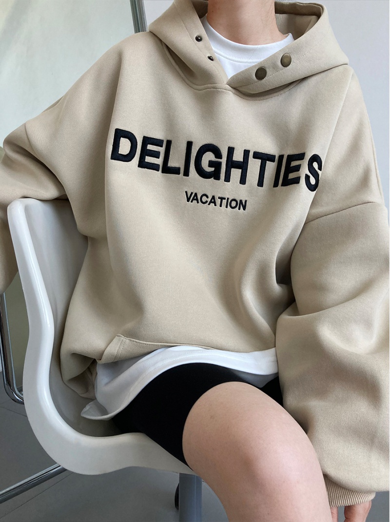 Letters loose hoodie hooded embroidery hat