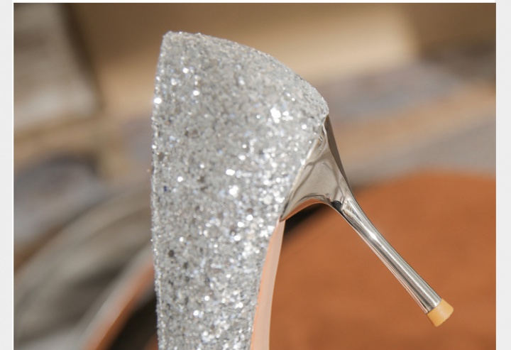 Bride crystal pointed high-heeled shoes sequins bow shoes
