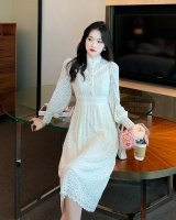 Tender autumn and winter lady lace France style dress