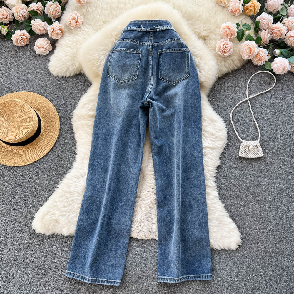 Loose jeans Western style long pants for women