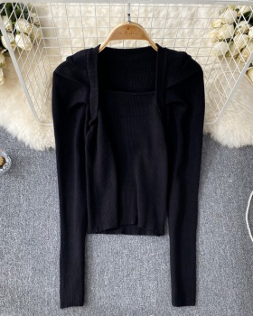 Short long sleeve tops bottoming sweater for women