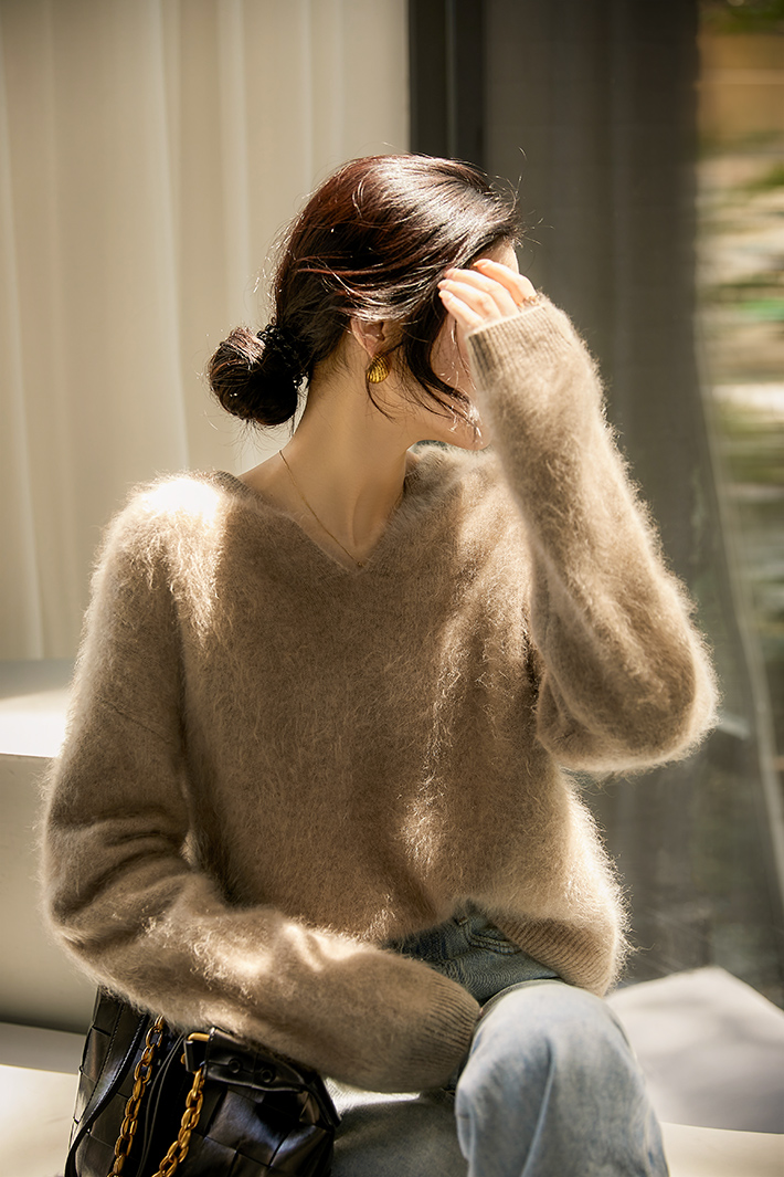 Pullover knitted cardigan long sleeve cashmere vest