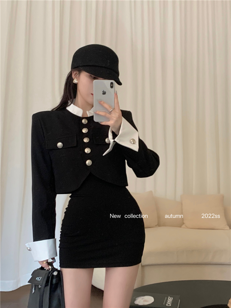 Short fashion and elegant business suit autumn and winter coat
