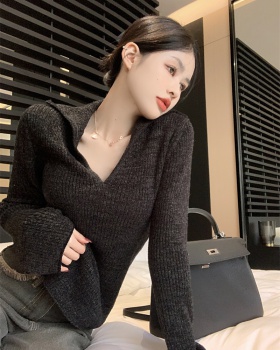 Korean style mixed colors bottoming shirt plush sweater