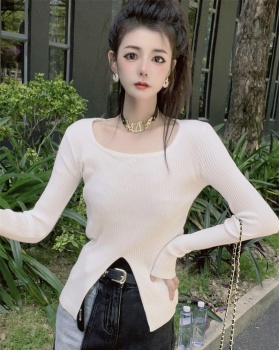 Hollow pure Korean style irregular sweater