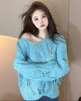 Autumn pullover Korean style long hollow sweater