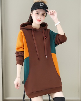Thick long hoodie autumn and winter coat for women