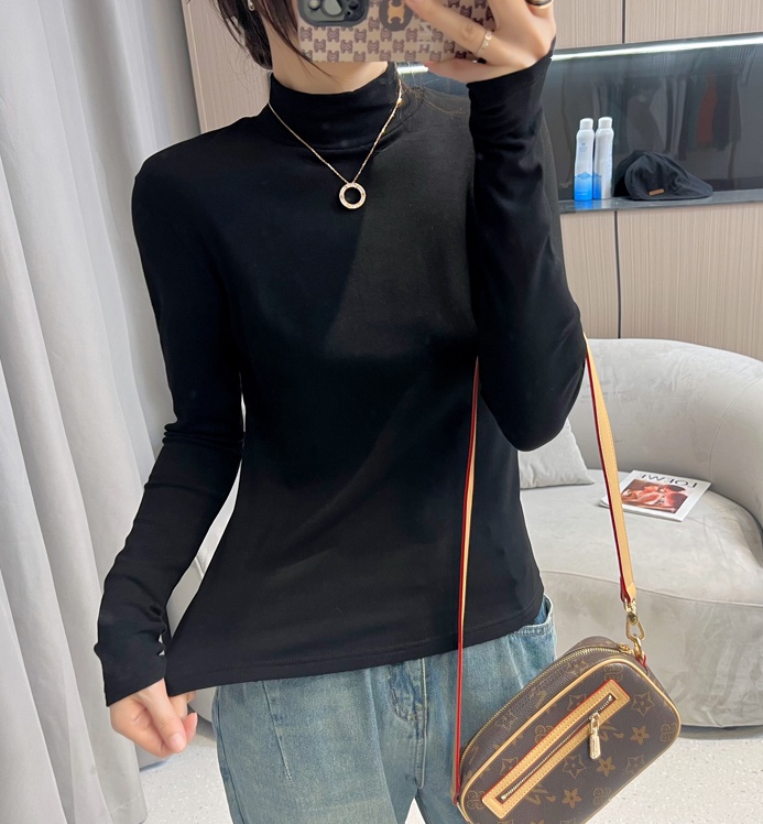 Casual slim bottoming shirt long sleeve tops for women