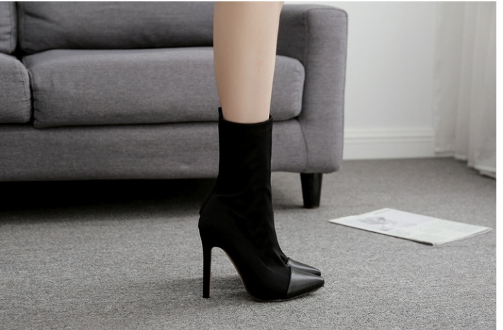 High-heeled half Boots elasticity women's boots for women