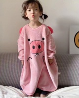 Flannel baby child leotard couples winter thick night dress