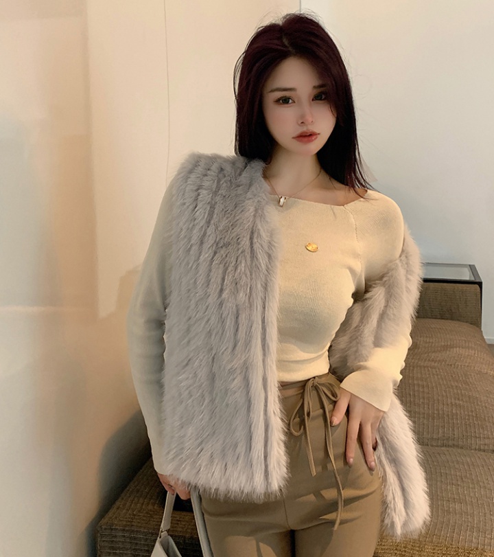 Faux fur downy vest Korean style fashion waistcoat