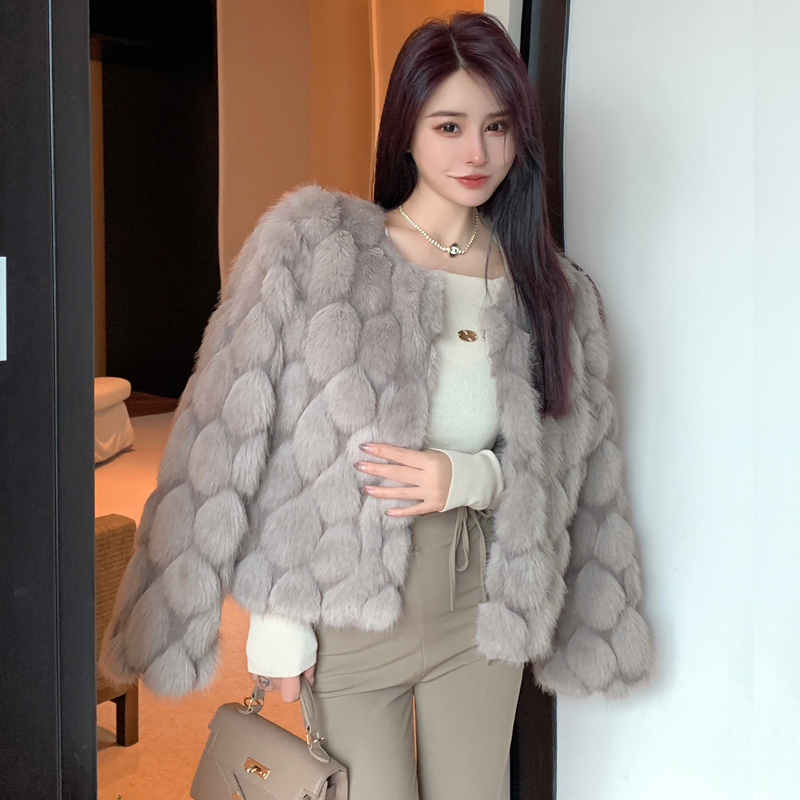 Light autumn and winter coat elmo fur coat for women