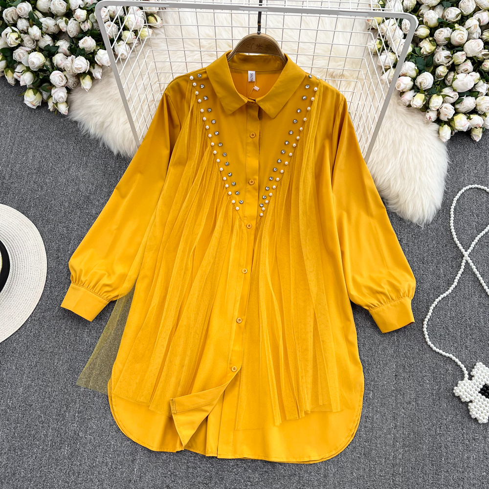 Korean style gauze loose tops Western style Cover belly shirt