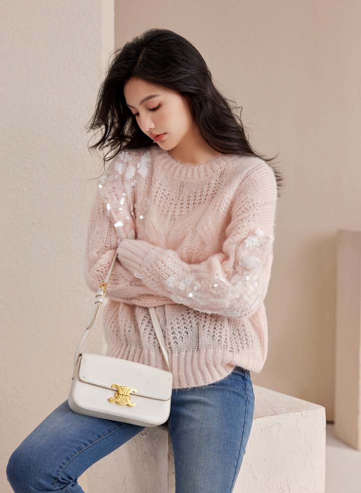 Autumn and winter lazy sweater mohair tender tops for women