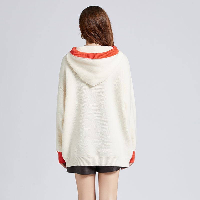 Long heart autumn and winter Casual tops thick loose hooded sweater
