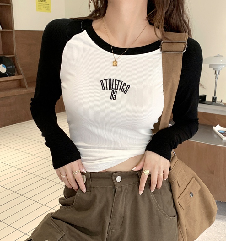 Autumn bottoming shirt round neck tops for women