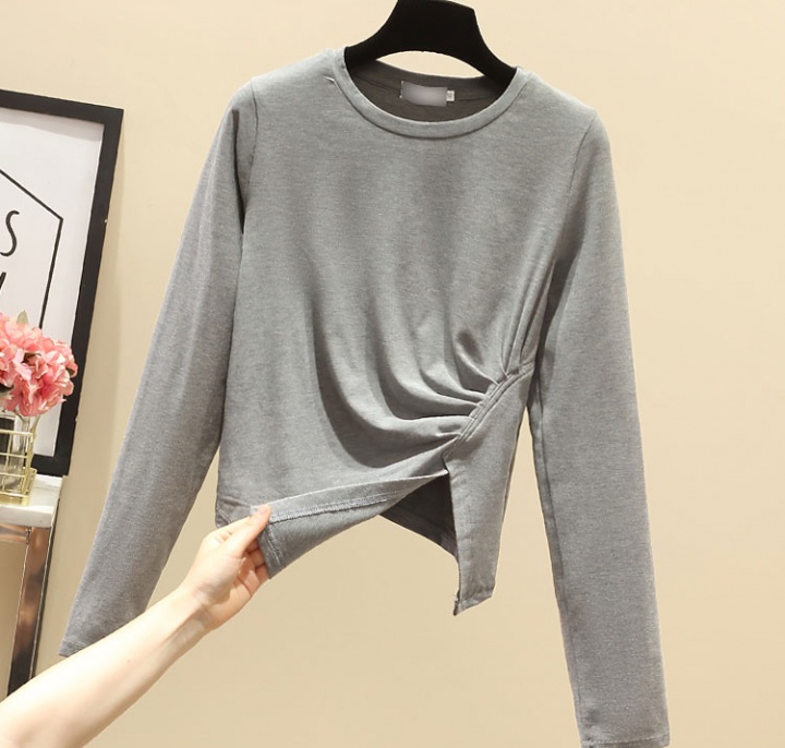 Autumn slim bottoming shirt pure irregular T-shirt for women