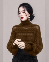 Pleated fashion Korean style hollow all-match sweater