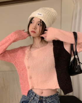 Pink lazy tops autumn and winter sweater for women