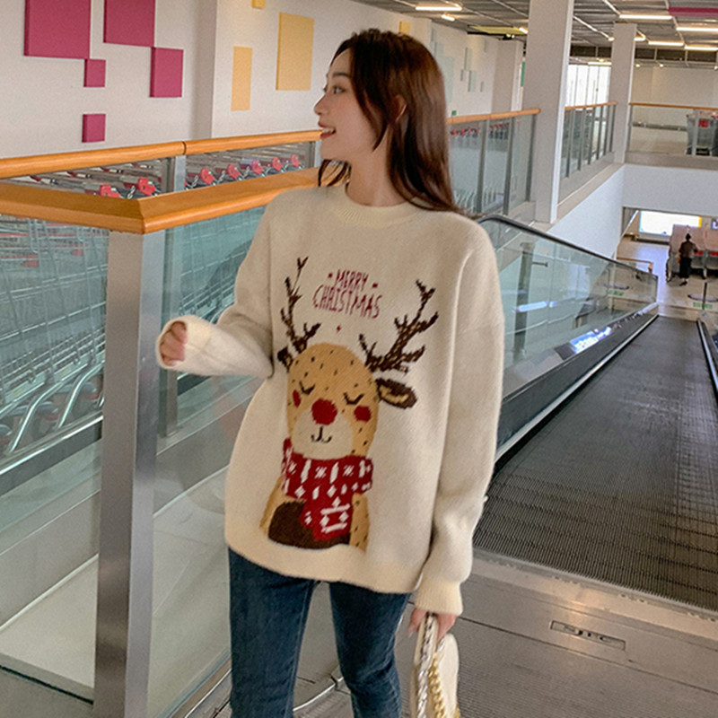 Lazy wears outside sweater elk tops for women