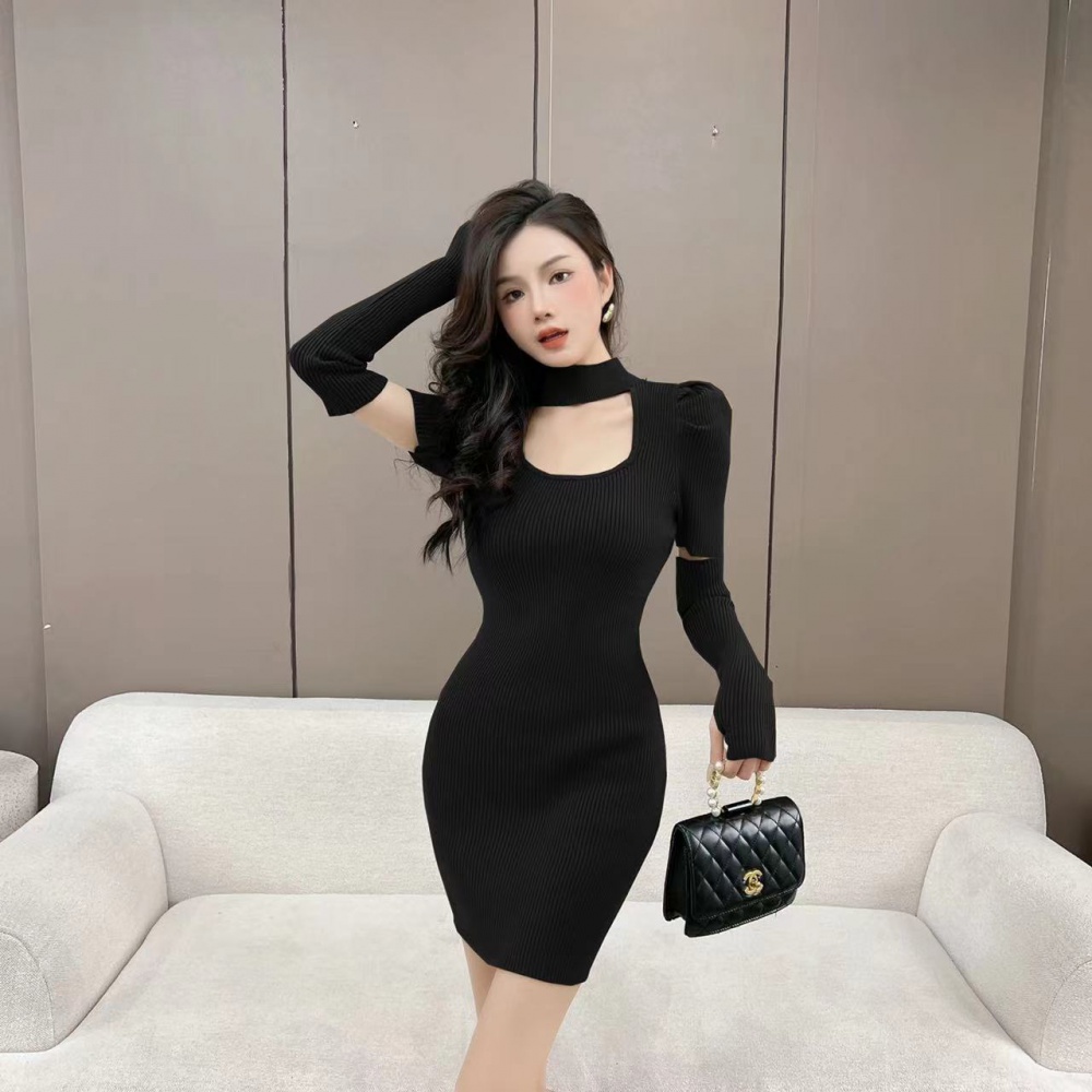 Sexy autumn and winter personality slim dress