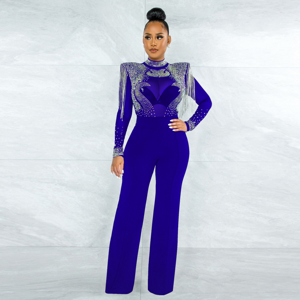 Casual perspective tassels jumpsuit for women
