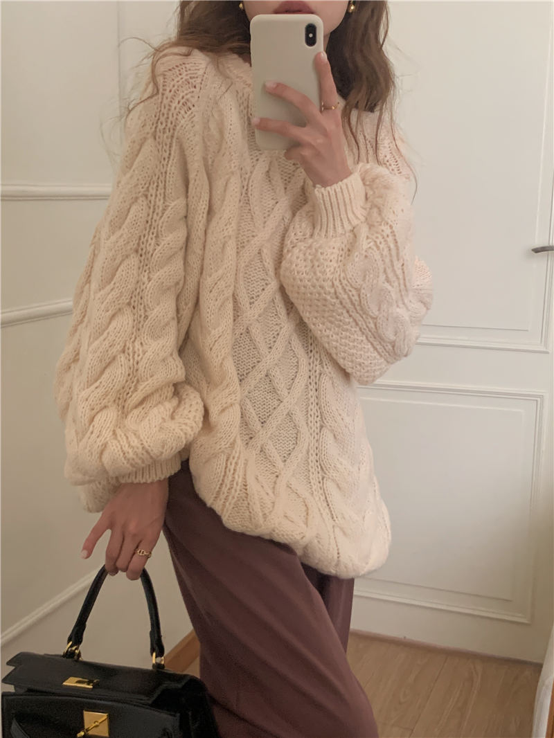 All-match thick pullover lazy long sleeve sweater
