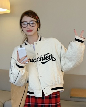 Mixed colors long sleeve coat embroidery cotton coat