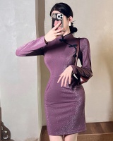 Package hip long sleeve dress pure cheongsam for women