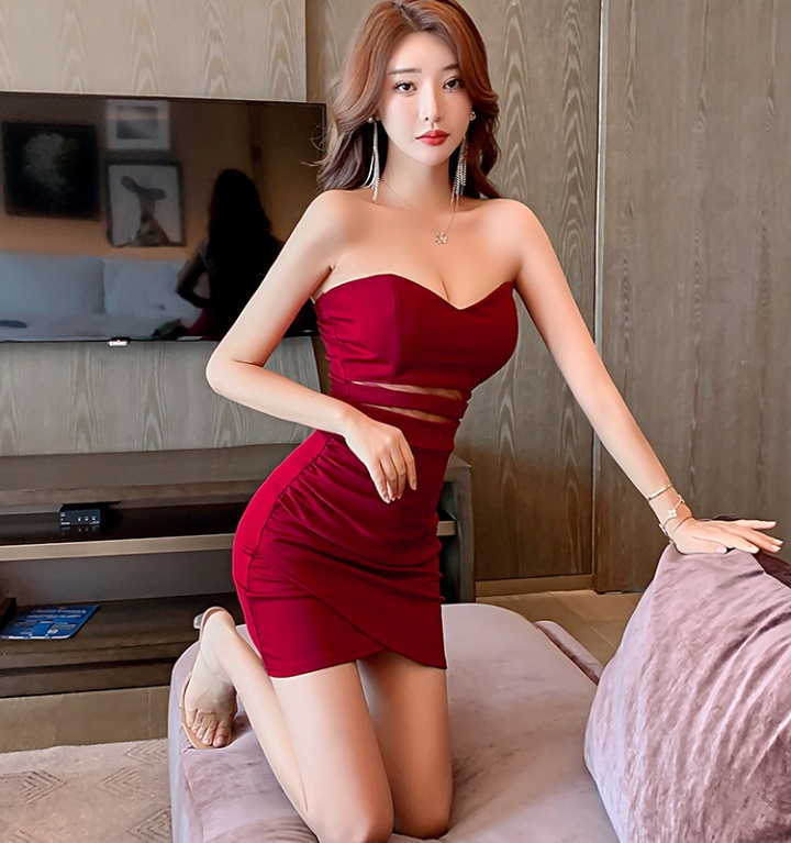 Nightclub slim dress sexy Cover belly T-back for women