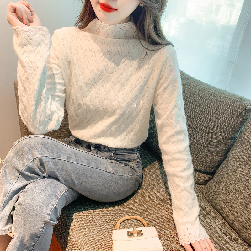 Slim shirts lace bottoming shirt for women
