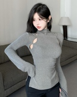 Hollow slim bottoming lazy knitted France style autumn tops