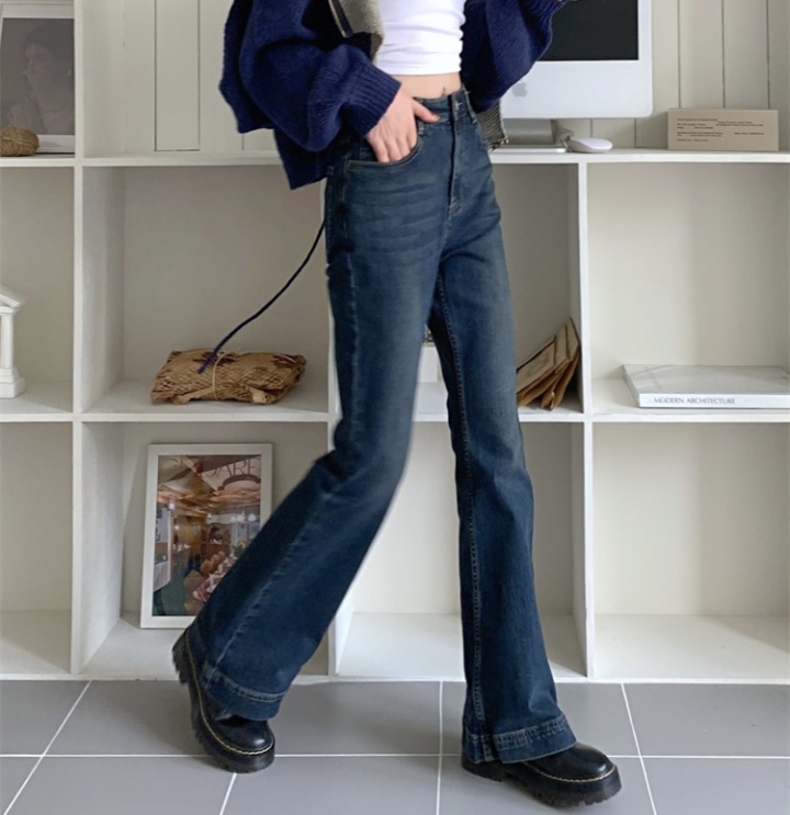 Denim micro speaker retro slim long pants