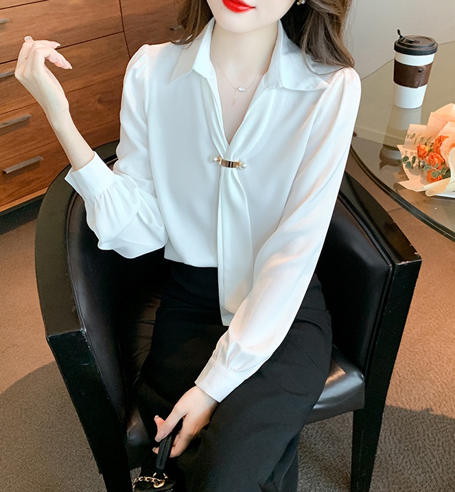 Court style Casual tops temperament shirt
