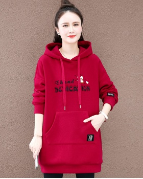 Large yard long coat winter hooded hoodie for women