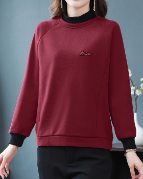 Thick half high collar coat thermal middle-aged tops
