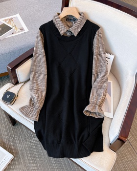 Western style large yard slim knitted dress for women