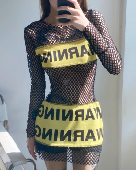 Perspective slim letters sexy dress for women