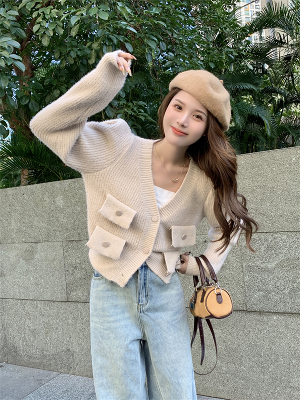 Rabbit fur coat autumn and winter tops for women