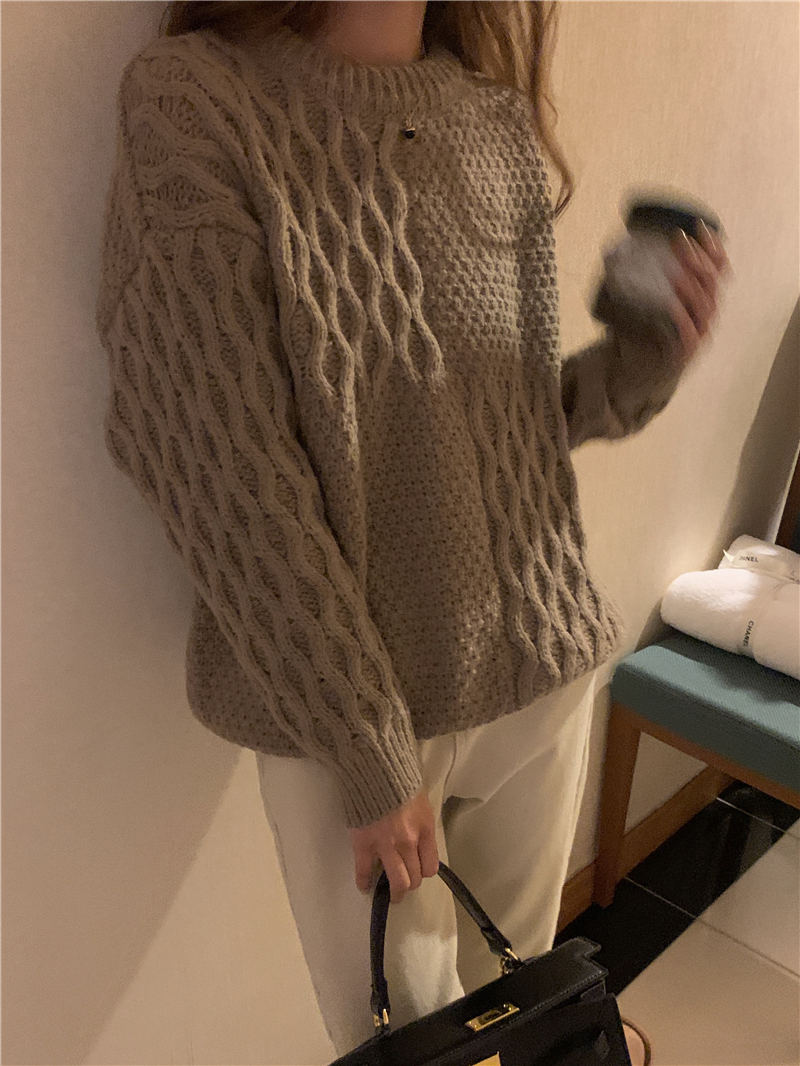 Korean style long sleeve pullover sweater