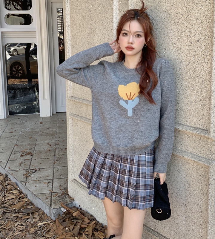 Long sleeve autumn knitted tender pure sweater