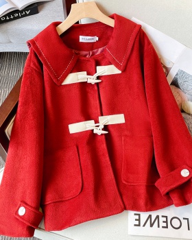 Fat autumn and winter large yard woolen coat for women