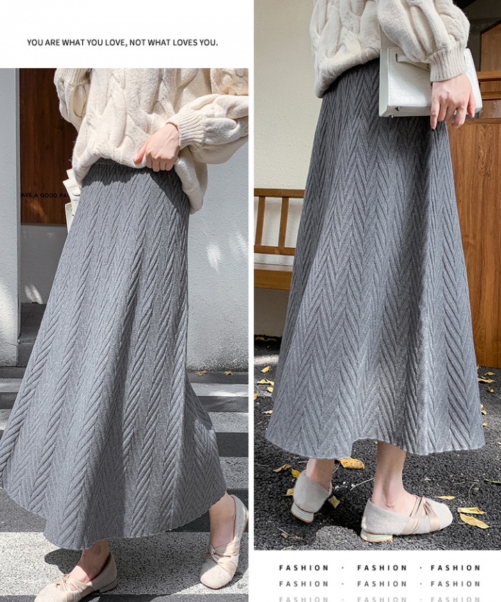 Black big skirt slim long high waist skirt for women