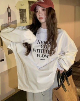 Long loose lazy hoodie long sleeve white hat for women