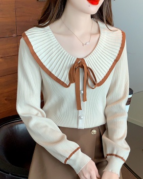 Autumn and winter tender sweater bow bottoming shirt