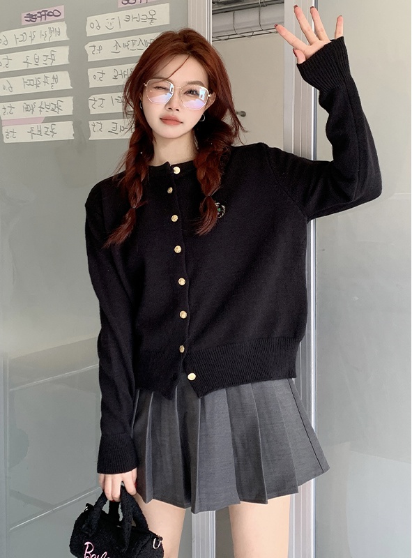 College style autumn and winter embroidery Korean style cardigan
