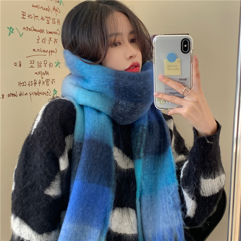 Autumn and winter plaid winter thick scarves